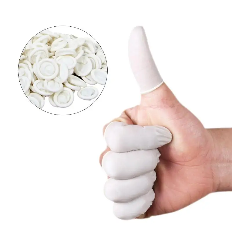 

10pcs/set Disposable Anti Static Rubber Latex Finger Cots Nail Fingertips Protective Latex Gloves Wholesale