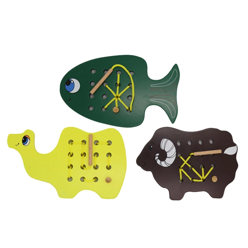 

Early Education Educational Toys Teaching Aids Hand-Eye Coordination Training Animal Stringing Board