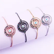 Новая мода 10 шт. Кристалл Циркон CZ микро проложили Глаз Регулируемый браслет в смешанных цветах для женщин Подарочный браслет