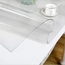Soft Glass PVC Tablecloth Waterproof Anti Hot Oilproof Plastic Transparent Tablecloth Modern Dining Table Cloth/Cover Kitchen   