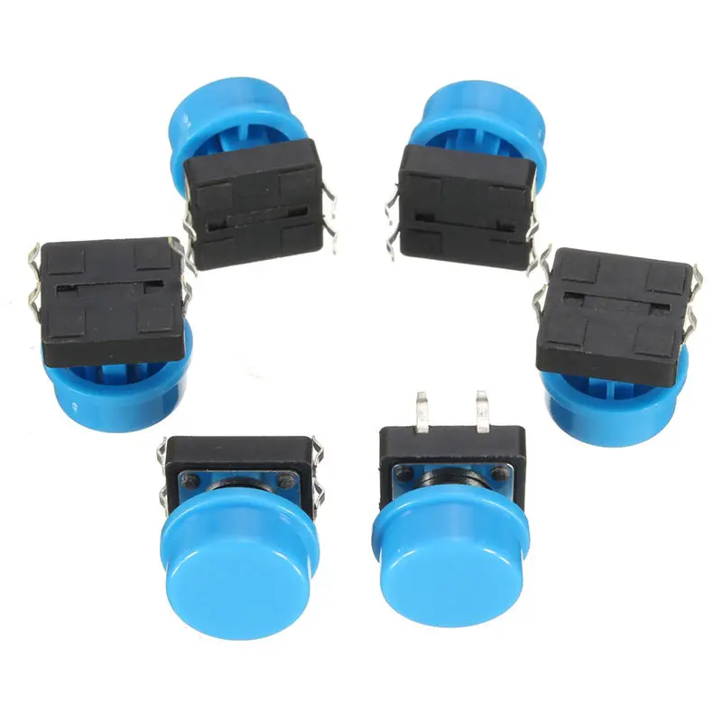

20pcs 4Pin Blue Tactile Push Button Switch Momentary Tact Caps Used in the Fields of Electronic Products Waterproof