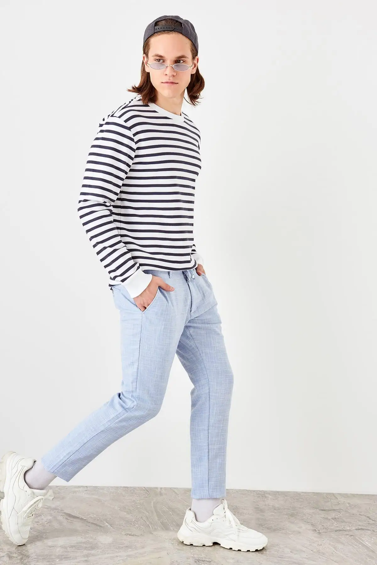 Trendyol новые синие мужские льняные брюки TMNSS19RS0044 | Женская одежда
