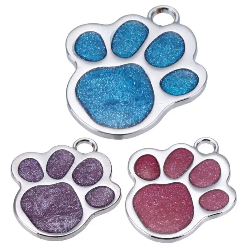 

Stainless Steel ID Tags Collar Pendants Glitter Custom Pet Dog Tag Personalized Engraved Feet Card Pet Products High Quality New