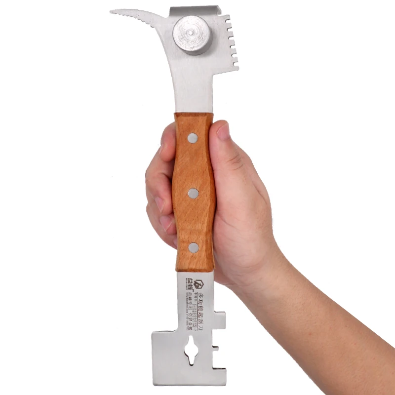 

Stainless steel Beekeeping Knife Scraper Bee Tools Multifunctional Scrapers Wooden Handle Beekeeper Beekeeping Supplies 2019 NEW