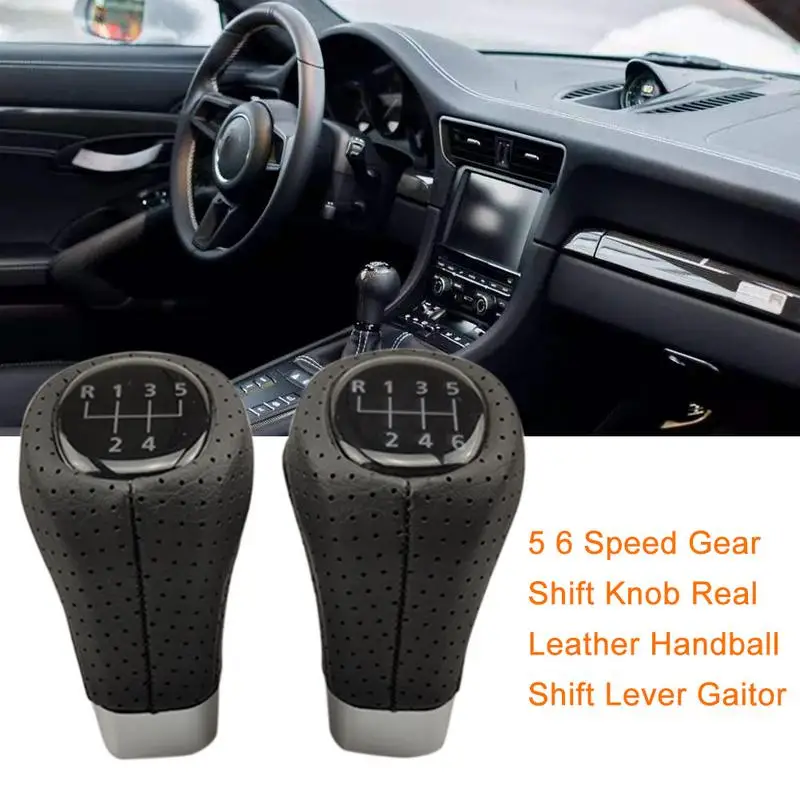 5 6 Speed Gear Shift Knob Real Leather Handball Shift Lever Gaitor For BMW E81 E82 E87 E88 E90 E91 E92 E93 plastic and PU leathe