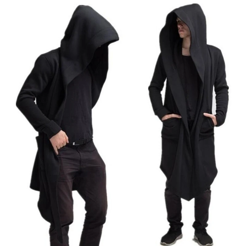 Fashion Mens Long Cardigan Hoodies Jacket Gothic