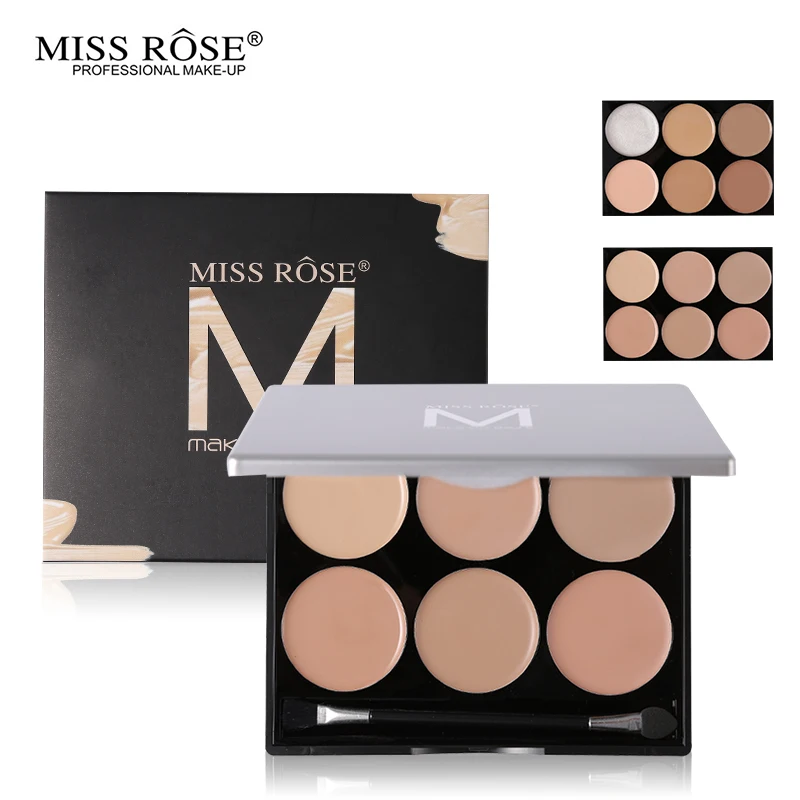 Мисс Роза лица основа для макияжа лица макияж 6 цветов консилер палитра база корректор контурный комплект хайлайтер маскирующий крем