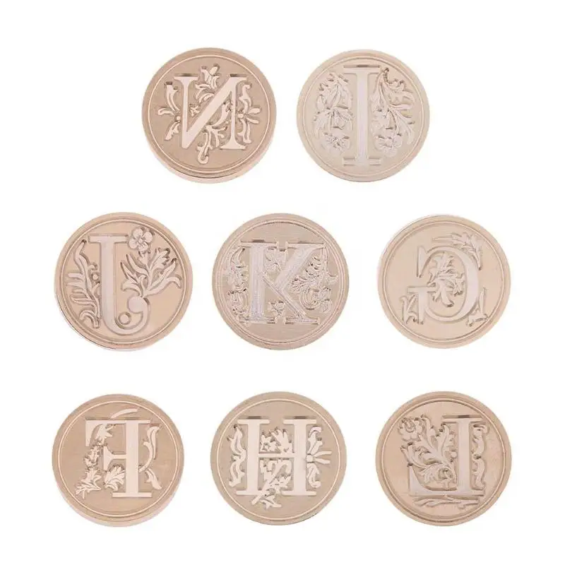 

Retro Flower Letter F-N Envelope Sealing Wax Copper Seal Stamp Post Decor