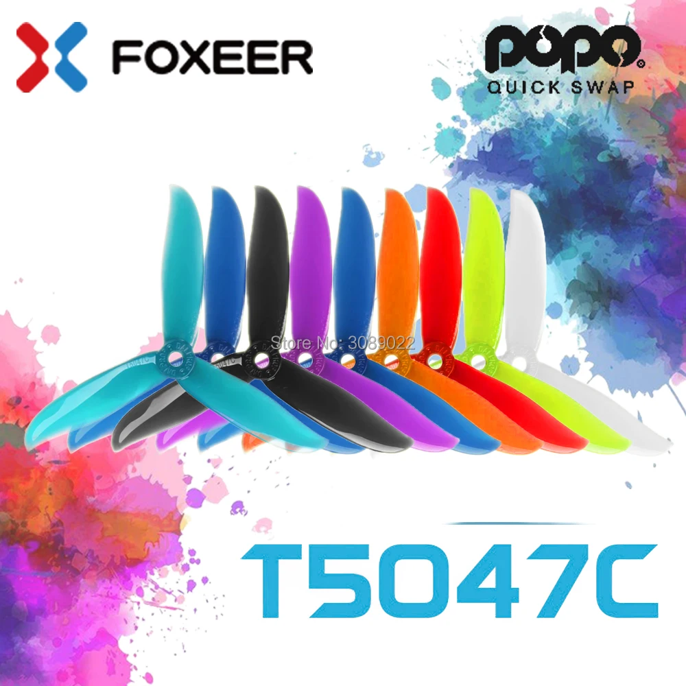 

24 pcs / 12 pair DALPROP CYCLONE T5047C T5047BN 5047 Tri-Blade Propeller Compatible POPO System Propeller for FPV Racing Drone