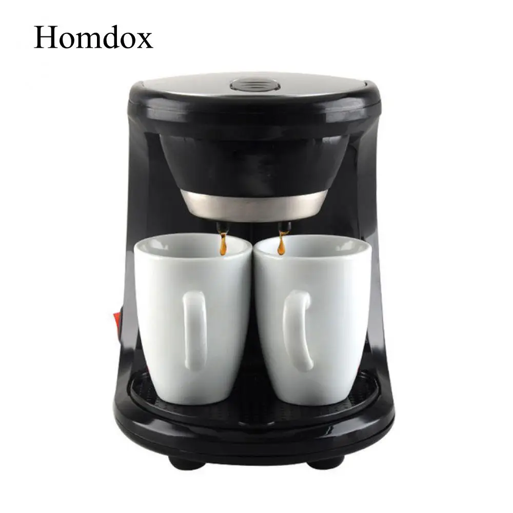 

Tea for Maker Automatic Coffees 2 Cups Machine Use Drip Cafe Coffee Home Mini Coffee Electric Office Dual Machine