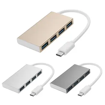 

Aluminum 4 Ports Type-C USB3.1 Hub Adapter High Speed 5Gbps Converter Cable