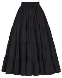 2018 женские плиссированная юбка широкий подол супер мягкий 100% хлопок длинные макси юбка