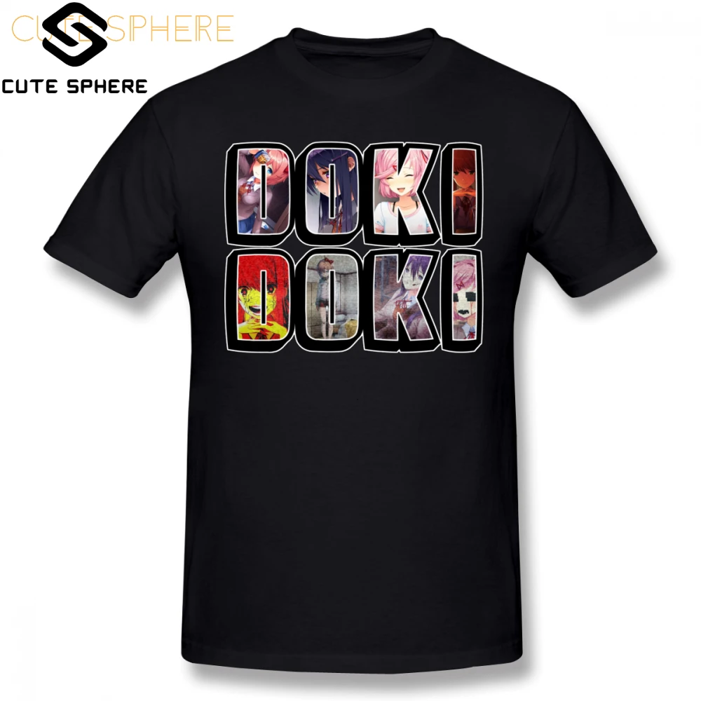 

Doki Doki Literature Club T Shirt DOKI DOKI T-Shirt Male Short Sleeves Tee Shirt Plus size Printed Cotton Casual Awesome Tshirt