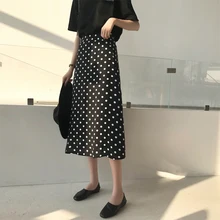 Тотальная распродажа, макси-юбки, Для женщин юбка фасона "Русалка" хлопковые носки в горошек, высота до середины голени, Длина с завышенной талией Милая Повседневное; сезон лето