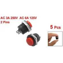 Push Button Switch 5 x Momentary SPST NO Red Round Cap AC 6A/125V 3A/250V controlling circuits for controlling in electromagnet Push Button Switch 5 x Momentary SPST NO Red Round Cap AC 6A/125V 3A/250V controlling circuits for controlling in electromagnet