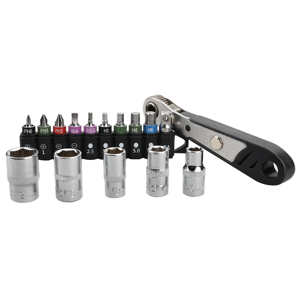 

16pcs Practical Multipurpose Mini Ratchet Socket Wrench Set Combination Tool Kit Bicycle Motorcycle Car Repairing Tools