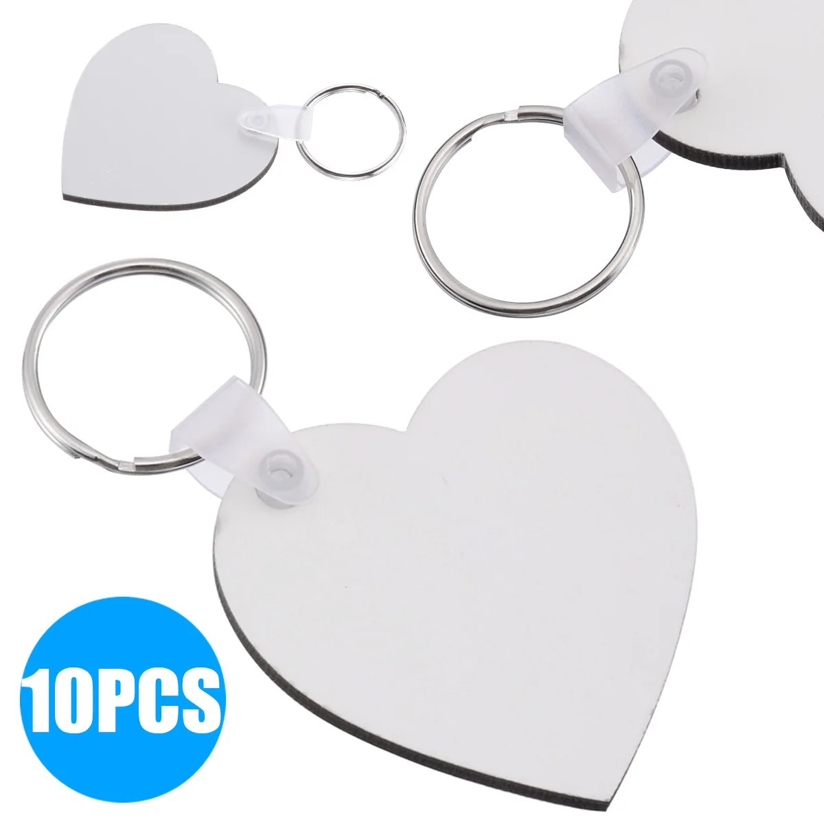 Heart Blank MDF Board Sublimation Printing Keyrings For Heat Press Machine 10Pcs 
