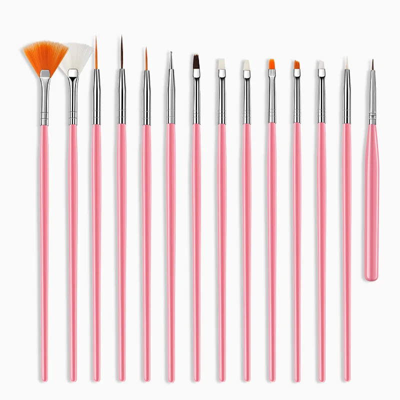 

15 pcs Professional Nail Art Brush Set Line Drawing Painting Pen UV Gel Polish Designs Acrylic Perfect Manicure Books On Tools