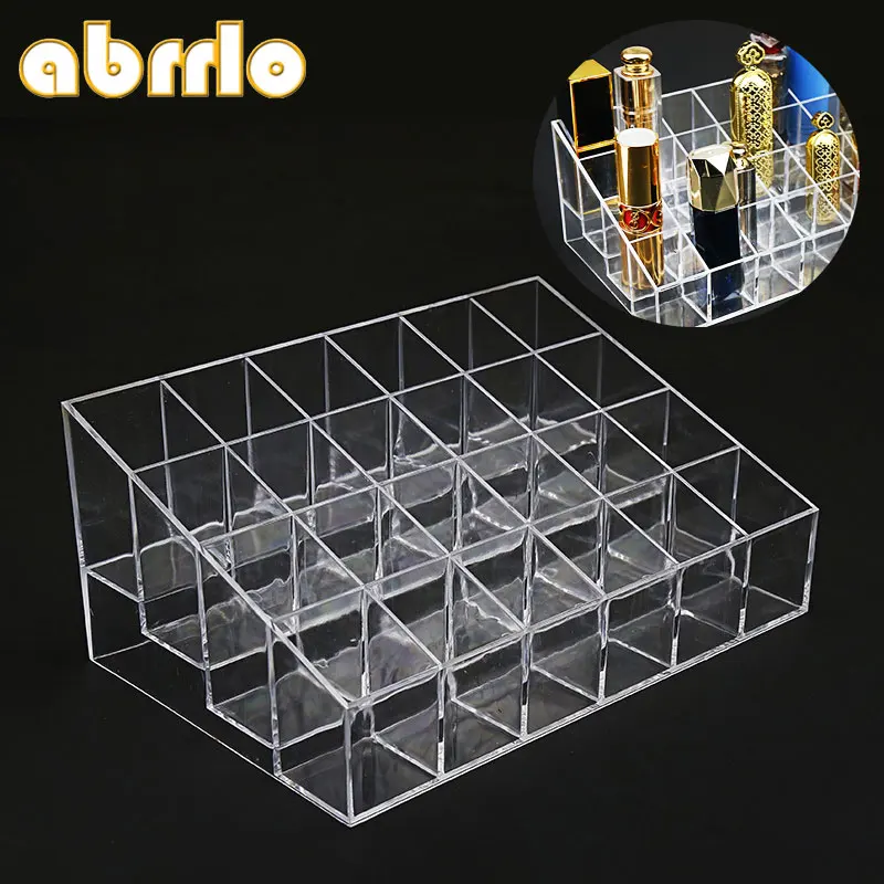 

Abrrlo 24 Grid Acrylic Makeup Organizer Storage Box Lipstick Cosmetic Box Jewelry Box Case Holder Display Makeup Storage Tools