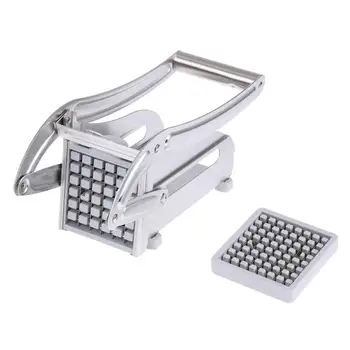 

Stainless Steel French Fries Cutter Potato Chips Strip Cutting Machine Stainless Steel Maker Slicer Gadgets 2 Blade Kitchen Tool