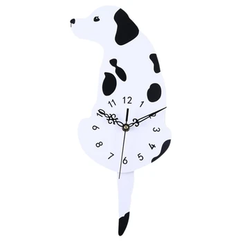 

Acrylic Creative Cartoon Cute Dog Wall Clock Home Decor Watch Way Tail Move Silence August