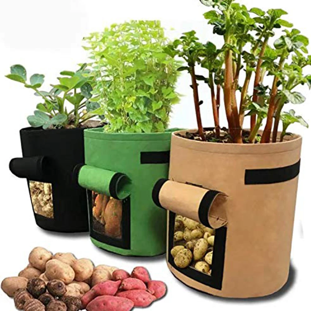 

Potato Grow Bags Potato Planter Grow Bag Double Layer Nonwoven Cloth Fabric Pots with Handles for Vegetables Carrot Tomato Onion