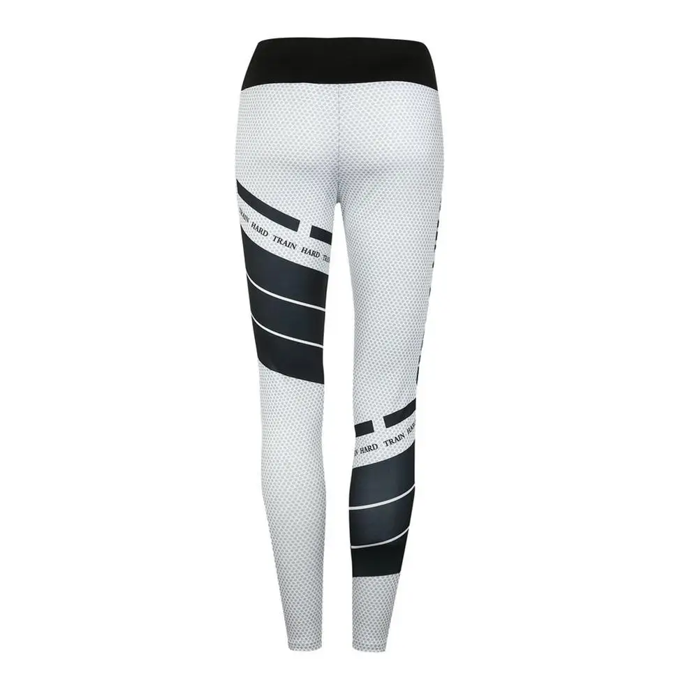 

High Waist Pants 2019 Women Sports Pants Fashion Printed Large Size Running Fitness Pants Elastic Slim Breathable Sweat