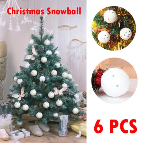 6 шт белой пены Snowball Рождественская елка подвесные шары вечерние украшения