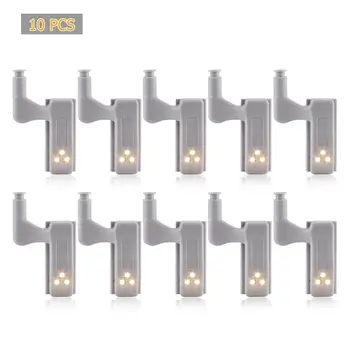 

10pcs LED Under Cabinet Light Universal Wardrobe Light Sensor Led Armario Inner Hinge Lamp For Cupboard Closet Kitchen