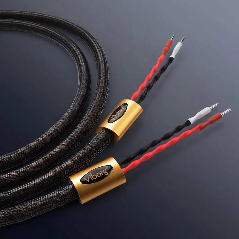 NAMTSO 6N Pure Silver Speaker Cable 2.5m Pair Loud Speaker Wire