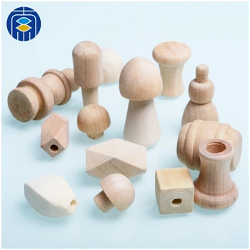 

JuleeCrystal Natural Wood Beads Various styles Natural Color Wooden Beads for DIY Baby Crafts Kids Toys