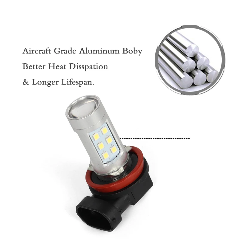 2 шт. Led CANbus H11 H8 светильник ing 21SMD Автомобильная противотуманная фара дальнего