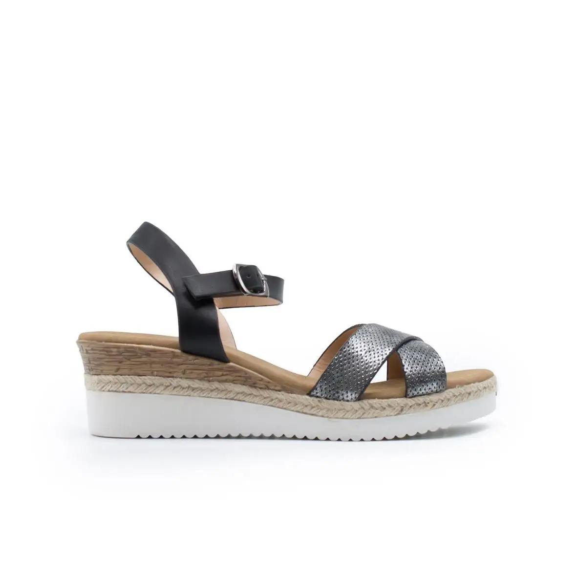 ZAPSHOP-WOMAN-SYNTHETIC-SANDALS CUNA-SANDAL синтетического металлического материала. Мод. Z90419 | Обувь