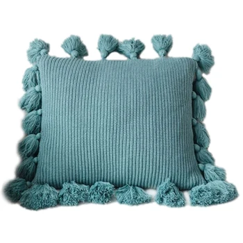 

Hot Sale Knit Solid Pillow Case 45x45cm Soft For Bed Nursery Room Decorative