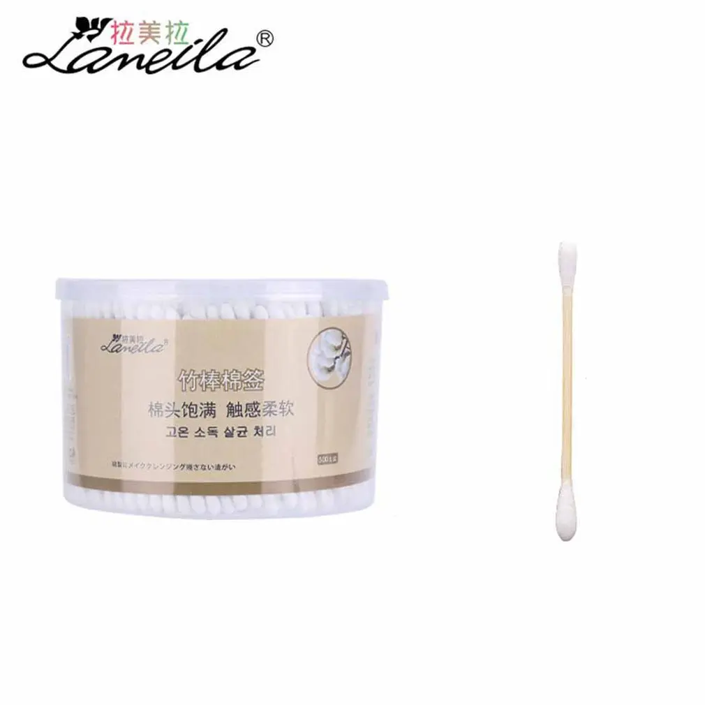 500pcs/box Natural Cotton Swabs Double Head Wood Sticks Nose Ears Cleaning Cosmetics Health Care Cotton Buds 500pcs/box Natural Cotton Swabs Double Head Wood Sticks Nose Ears Cleaning Cosmetics Health Care Cotton Buds