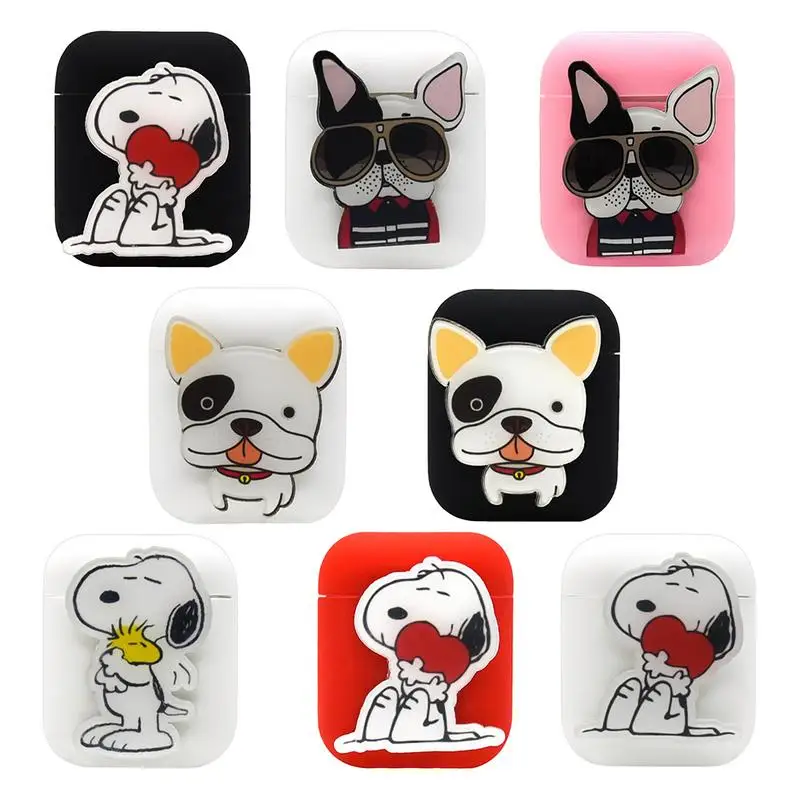 New Portable Wireless Bluetooth Headset Case Anti-fall Dustproof Cartoon Headset Box Silicone Storage Case For Airpods Apple