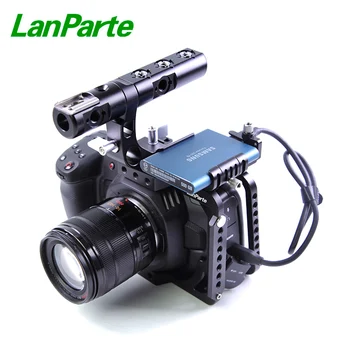 

LanParte BMPCC 4K Cage Camera Half Cage with SSD T5 Clamp for Samsung for Blackmagic Pocket Camera 4k