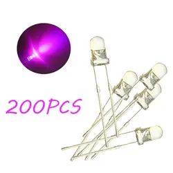 200X светодиодный диоды для подавления переходных скачков напряжения соломенная шляпа Лот urtal яркий светодиод розовый круглая вершина