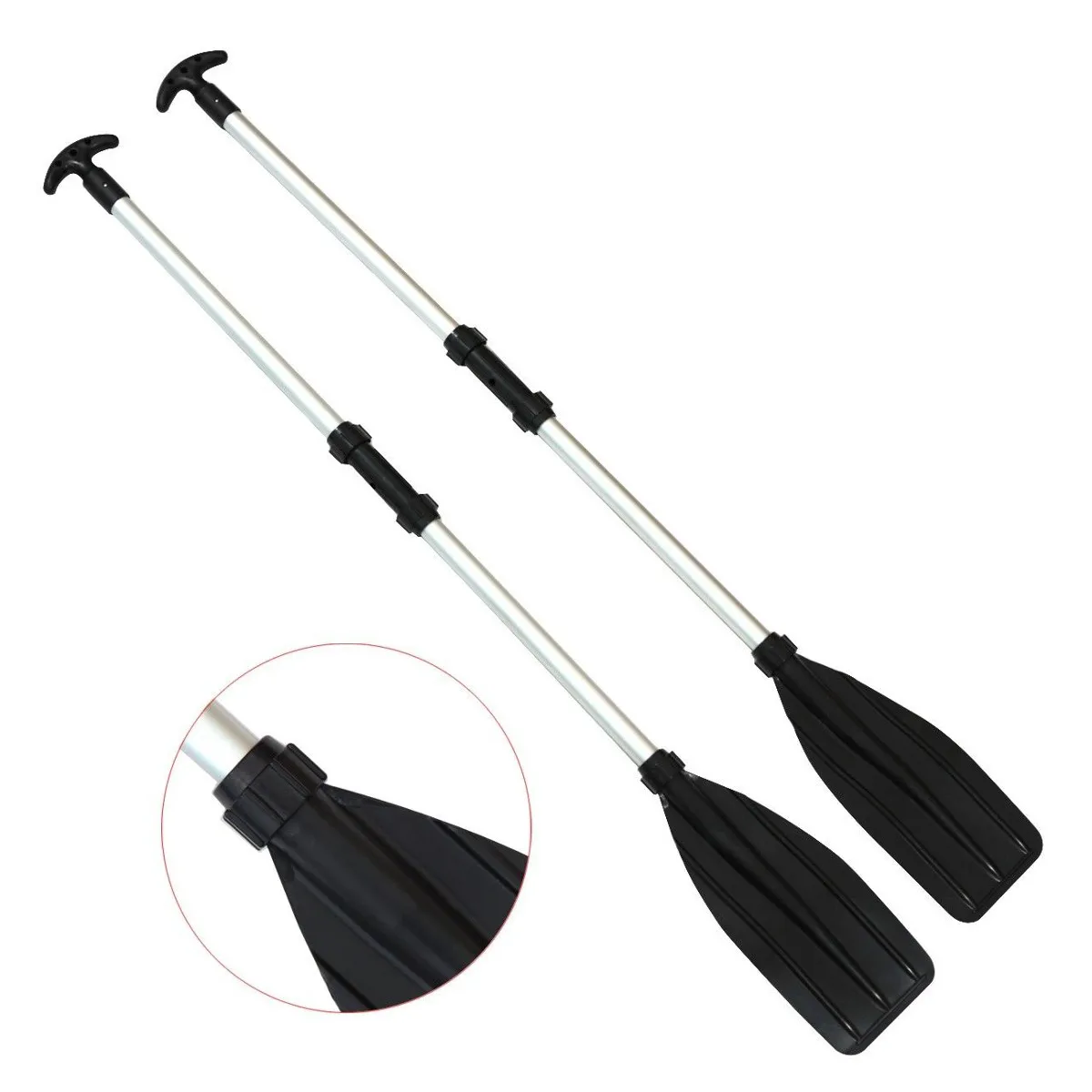 

1 Pair 133cm Detachable Assemble Aluminum Boat French Oars Inflatable Rowing Canoe Kayak Fishing Raft Paddle Portable Boat Parts