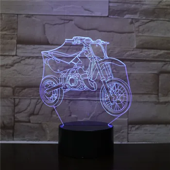 

Motorcycles Motor Fan Gift Remote Control 3D illusion LED Night Light 7 Colors Creative USB Powered Desk Table Lava Lamp 1903
