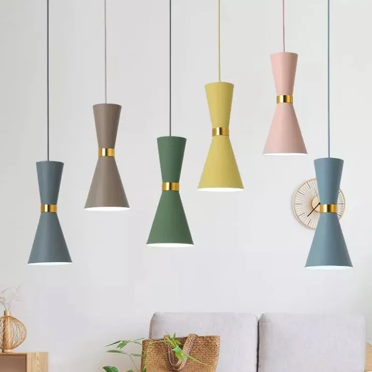 

Modern Pendant Lamp E27 Holder Light Aluminium Indoor Lighting Home Bar Cafe Restaurant Decoration 8 Colors