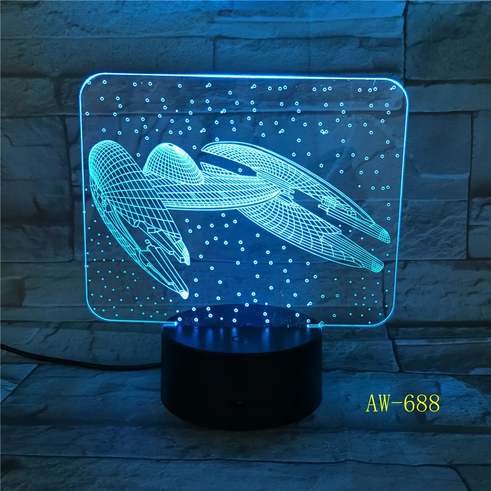 7 Colors Change 3D Vision Airplane Modelling Led Aircraft Night Light Desk Lamp Decor Usb Sleep Lighting Fixtures Gifts AW-688 | Лампы и