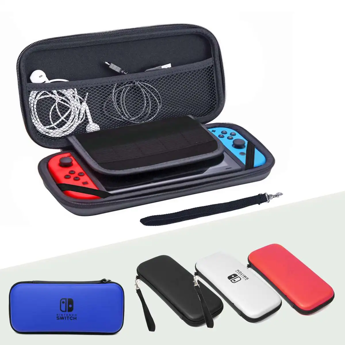 

NS Hard Travel Protective Pouch Bag Carry Case For Nintend Switch Console With Hang Rope Handle Handheld Outdoor Game Shell Set