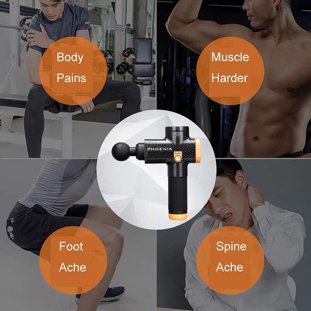 

Digital Touch Screen Therapy Body Massage Guns 3 Files Massager For Body Pain Relief Muscles Relaxing Health Care Tool