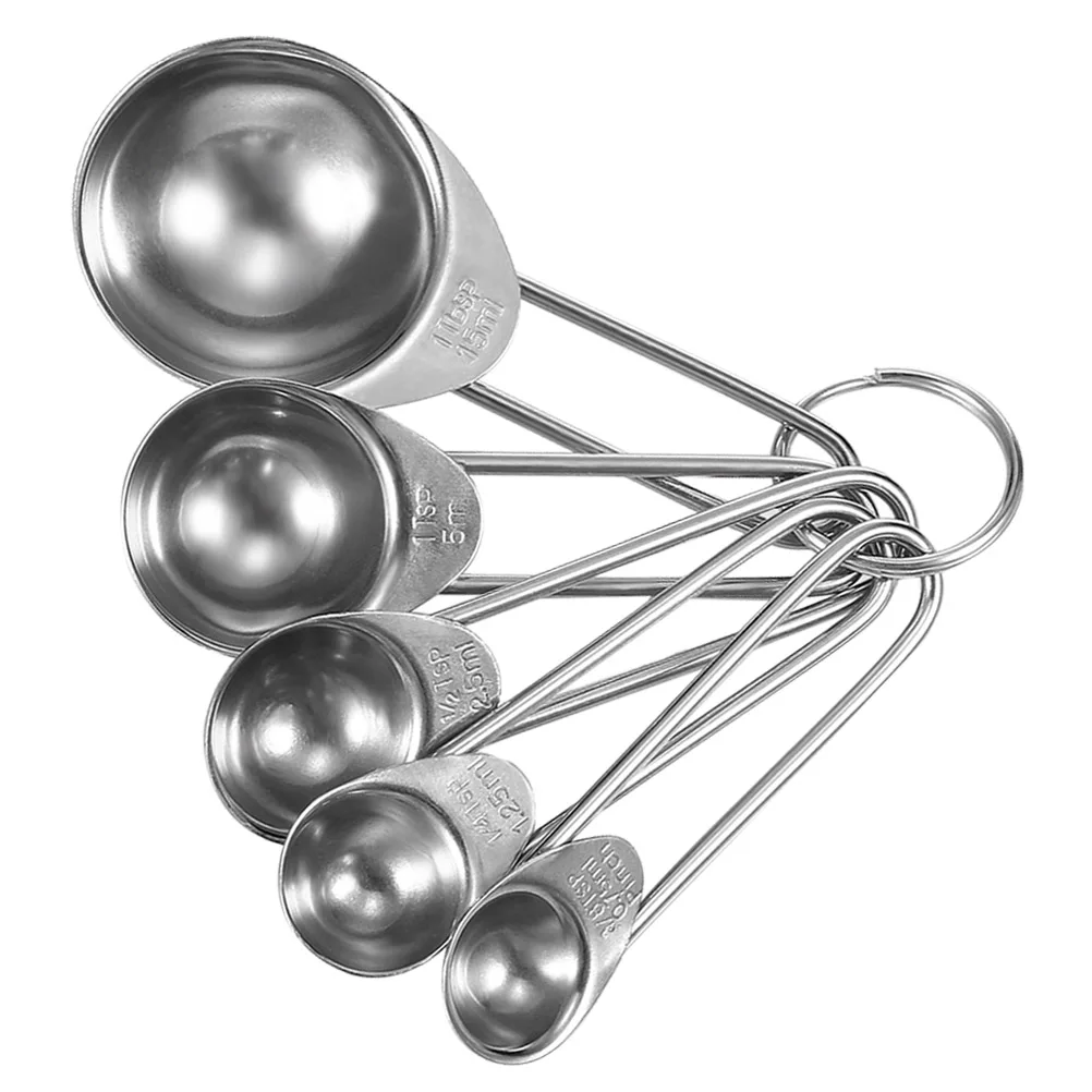 

5pcs/set Measuring Spoons Stainless Steel Nested Stackable Tablespoons Teaspoons for Flavors