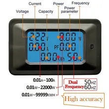 ЖК-цифровой 6 в 1 AC 20A 100A измеритель напряжения Вольтметр Амперметр мощность ток панель ватт комбинированный индикатор AC110V 220 В