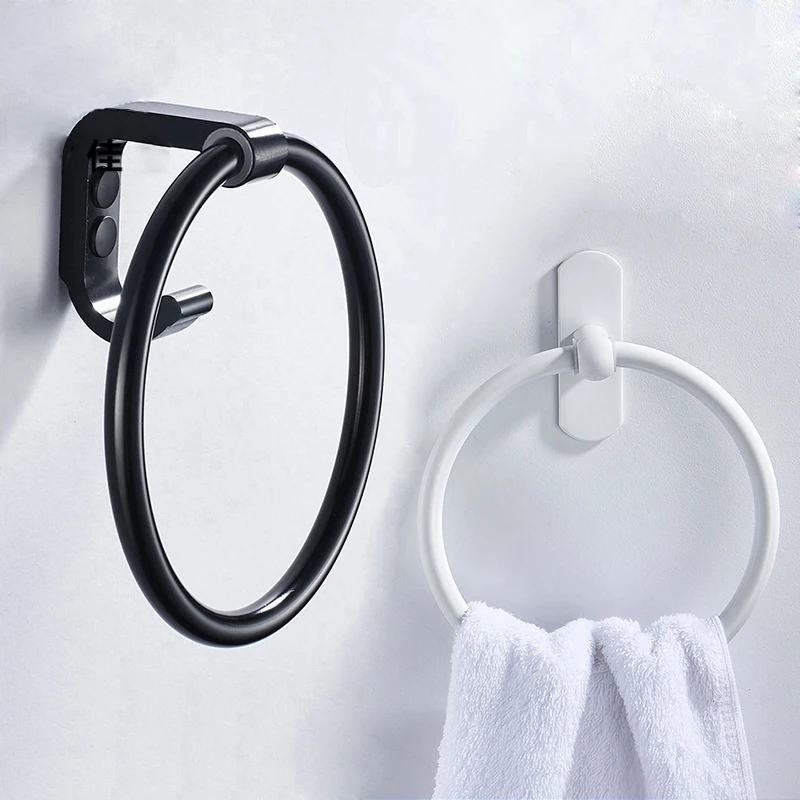 Круглая вешалка для полотенец с кольцом матовая алюминиевая стойка рук кухонные
