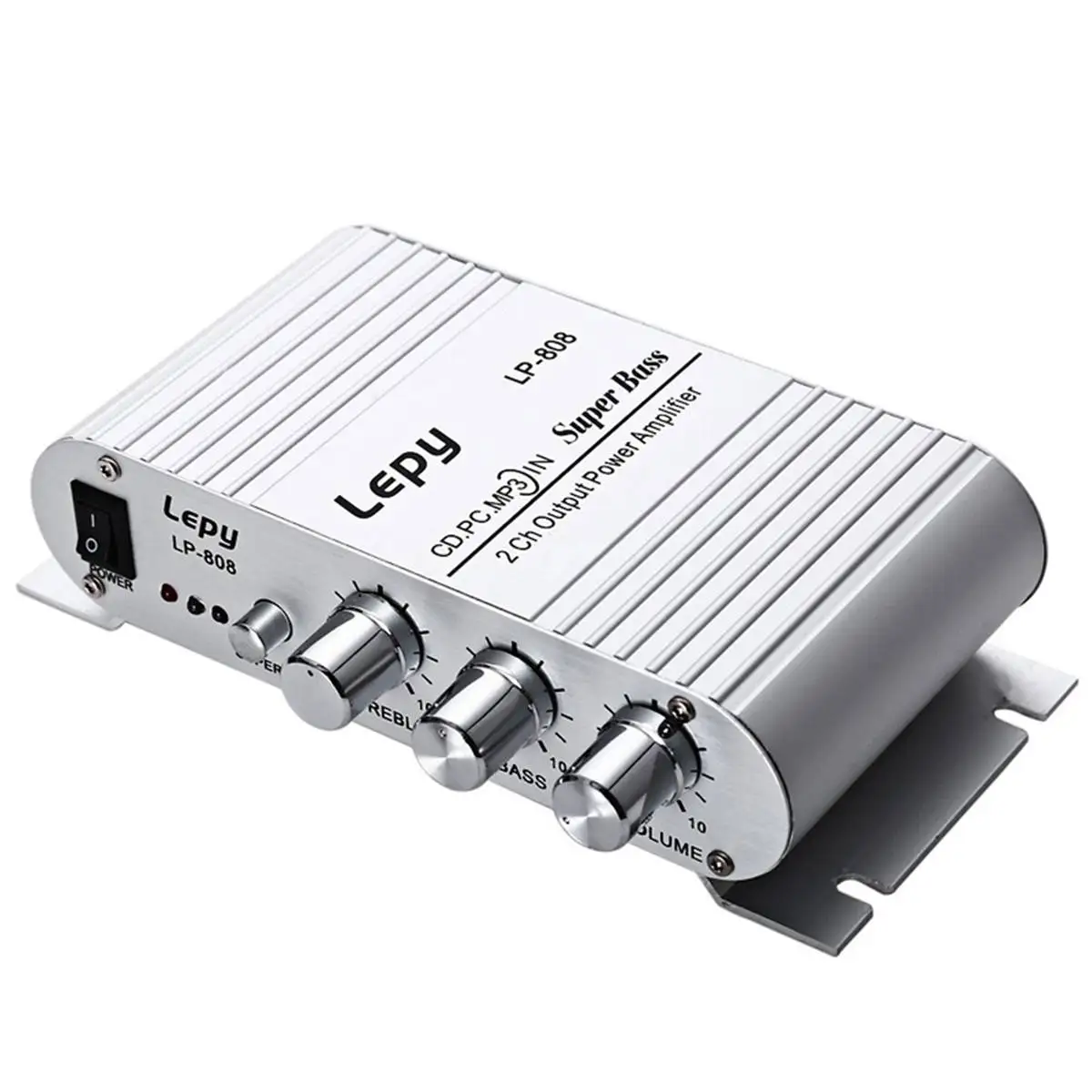 Портативный мини Hi Fi усилитель супер басов LP 808 12 в 3 5 мм AUX для мотоциклов MP3 Mp4 ПК с