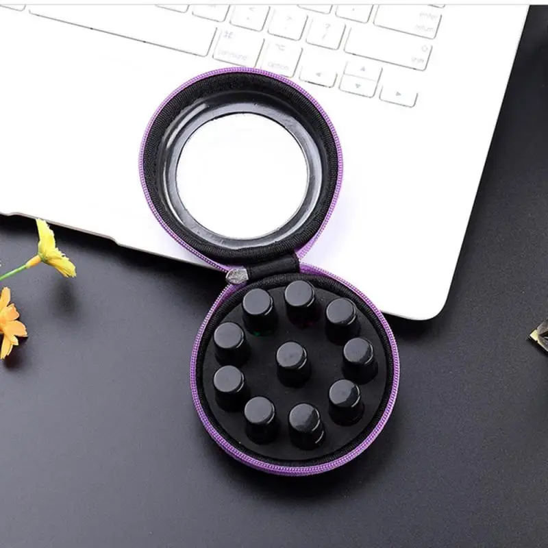 زيت طبيعي حقيبة التخزين حمل 10 زجاجات المحمولة السفر حامل حالة 2.5 مللي الحقيبة المنظم Rangement سستة حقيبة A20