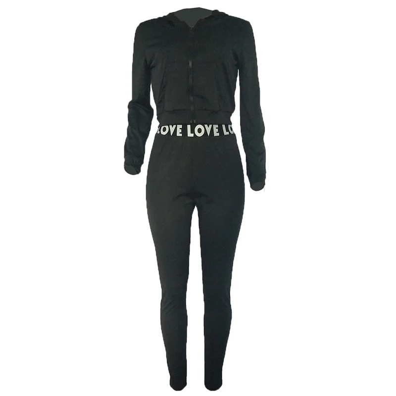 New Letter Print Streetwear 2-Piece Set - Female Matching Tracksuit with Hoodies, Long Sleeve Pants - Urban Clothing Track Suit for Women image 2